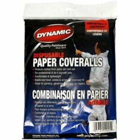 DYNAMIC PAINT PRODUCTS Dynamic 12024 Large Disposable Paper Coveralls w/Hood AH02200L